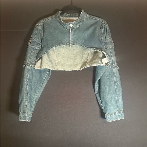 SHEIN Plus Size Cropped Denim Jacket – Size 1X - Picture 1 of 7